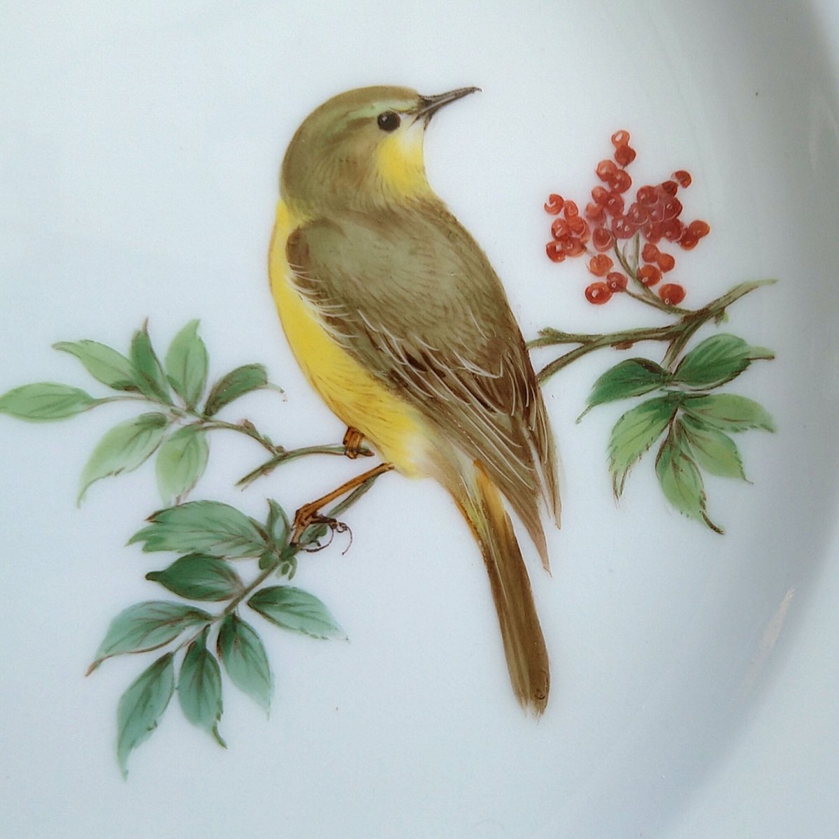 Meissenマイセン1970年以降のドイツの鳥キアオジのケーキプレート18