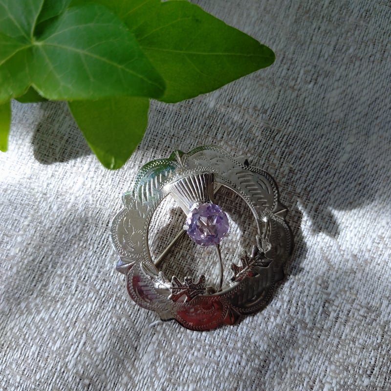 W.B.s スコットランドのアザミのシルバーブローチ直径約4.4㎝D