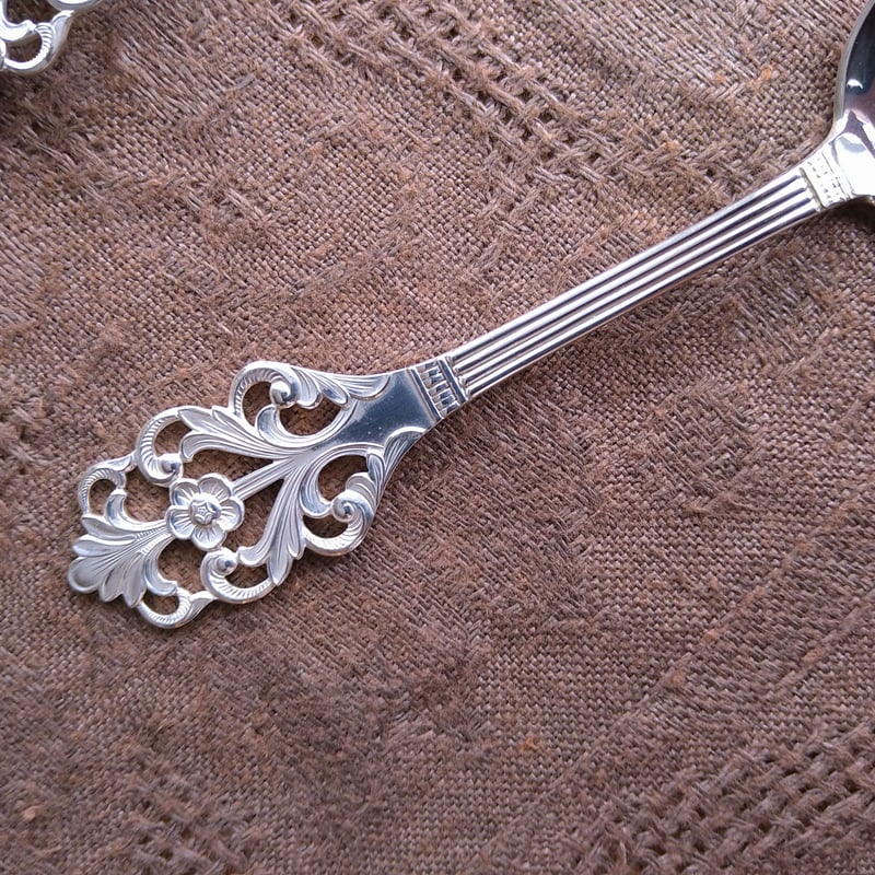 Norwayノルウェーのヴィンテージシルバーのデザートスプーン14.5