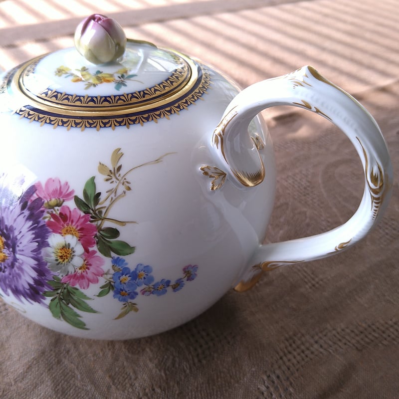 1924～1934年Meissen Akanteのティーポット高さ約16㎝H取手から