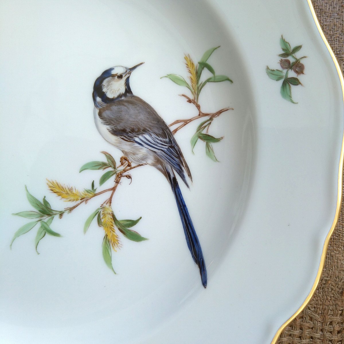 Meissenマイセン1957～1972年ハクセキレイのケーキプレート18㎝D