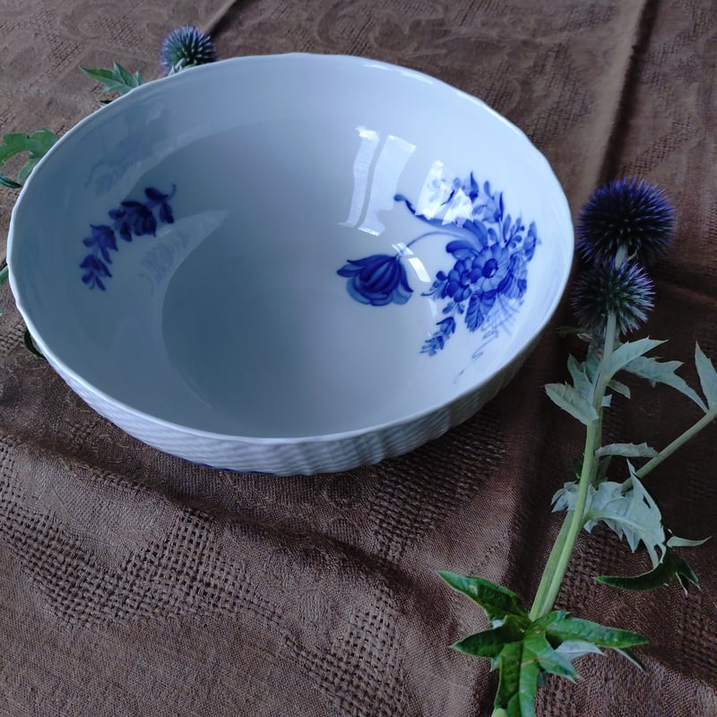 1980年代RoyalCopenhagenロイヤルコペンハーゲンブルフラワーカーブの