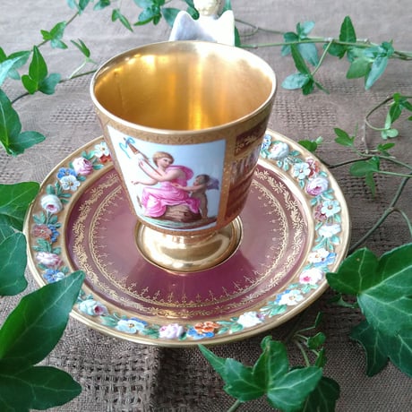 ロイヤルヴィエナ極上金彩天使文花瓶 高さ約41㎝ 東Y7-0822⭐︎