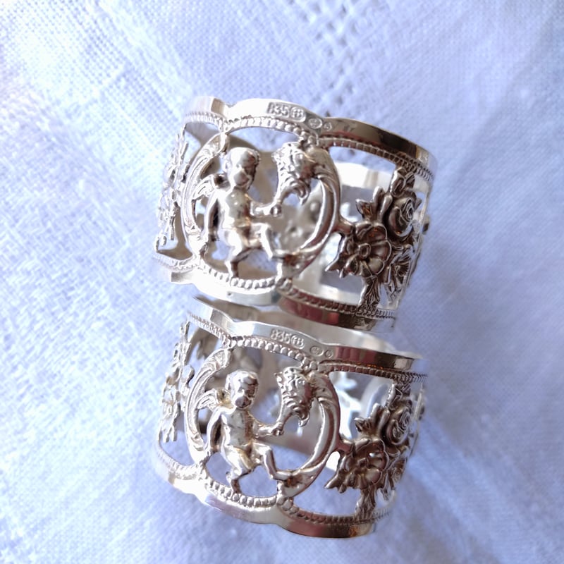 ALBO/AlbertBodemerドイツシルバー835のナプキンリング直径約3.5～3.6㎝