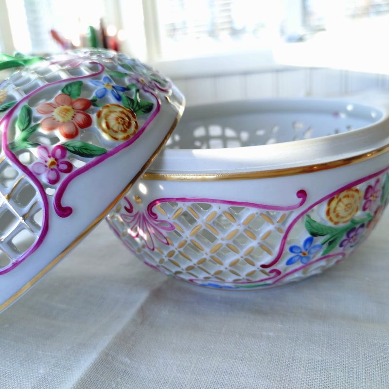 Herendヘレンド🦋🧙ファンタジー👑大きなボンボン入れ口径約15㎝D