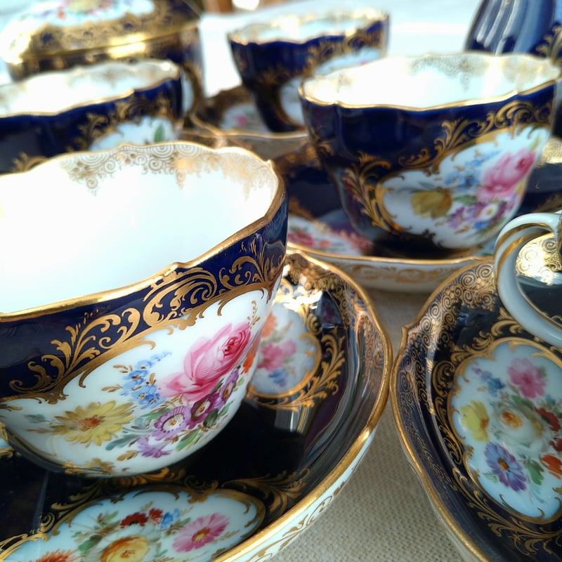 Meissen コバルトドイツフラワー6人用コーヒーサービス/Cobalt Meissen コバルトドイツフラワー6人用コーヒーサービス/Cobalt