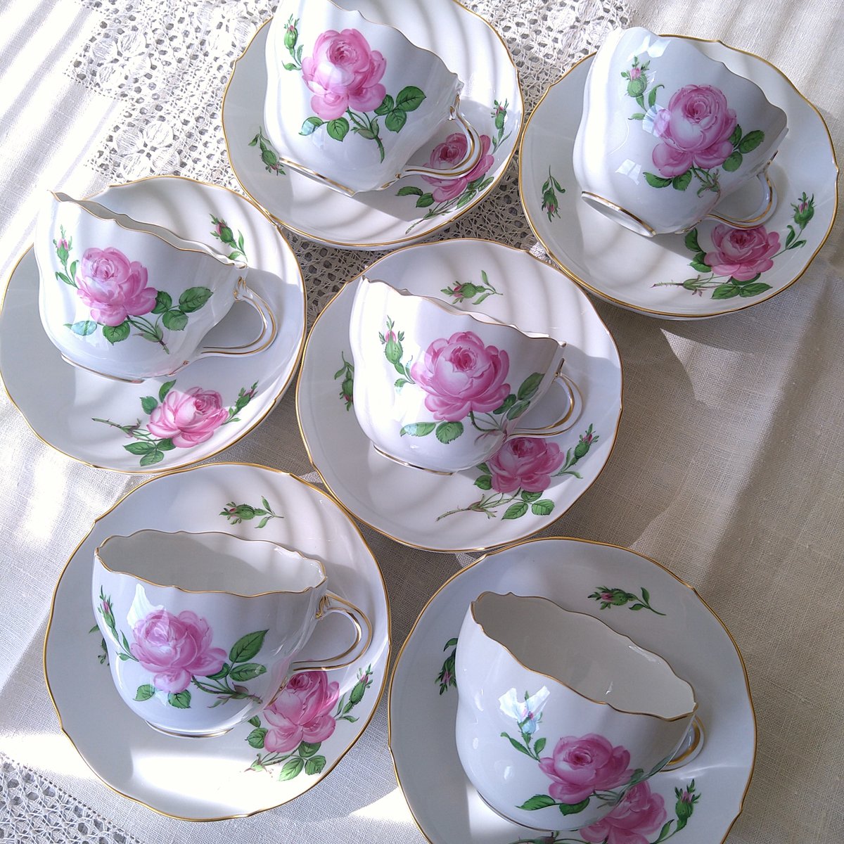 マイセン ミニチュアセット ピンクローズ カップ＆ソーサー Meissen マイセン ミニチュアセット ピンクローズ カップ＆ソーサー Meissen