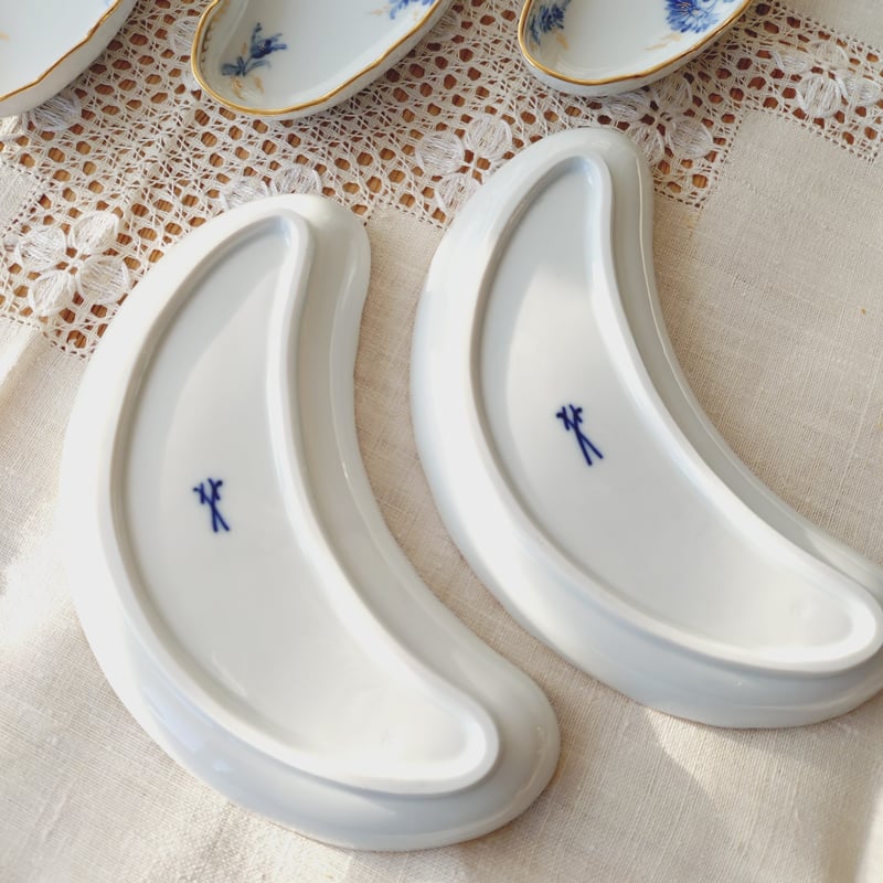 1924年以前Meissenマイセンクレセントディッシュ/三日月皿は🌒は