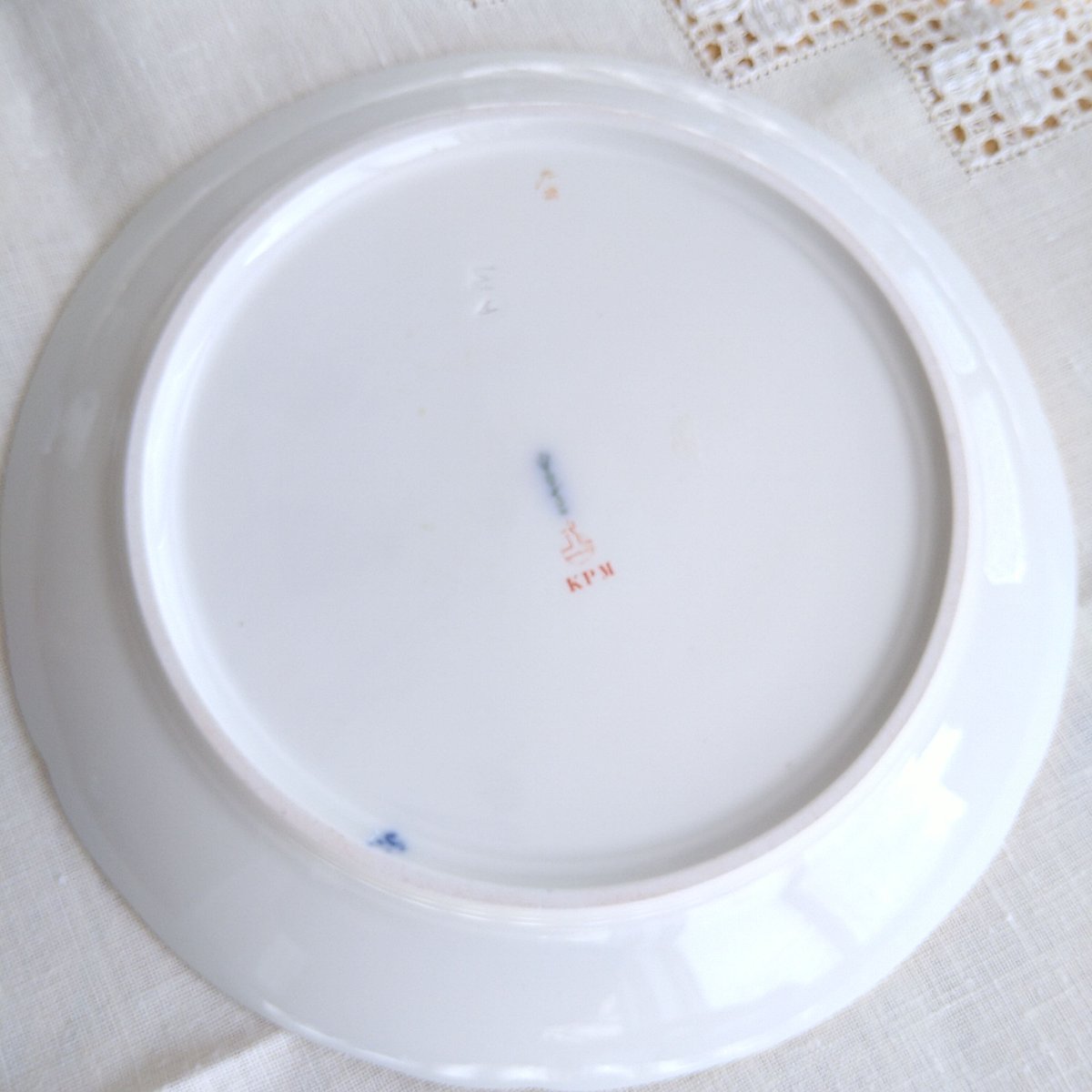 1905年 KPM ベルリン 手描き フィッシュプラター 51×24㎝　ma 1912年KPMベルリンのソフトペインティングの花々とコバルト