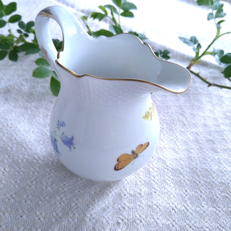 1924年以前マイセン自然主義様式絵付けのミルクピッチャー/Milk Jug 