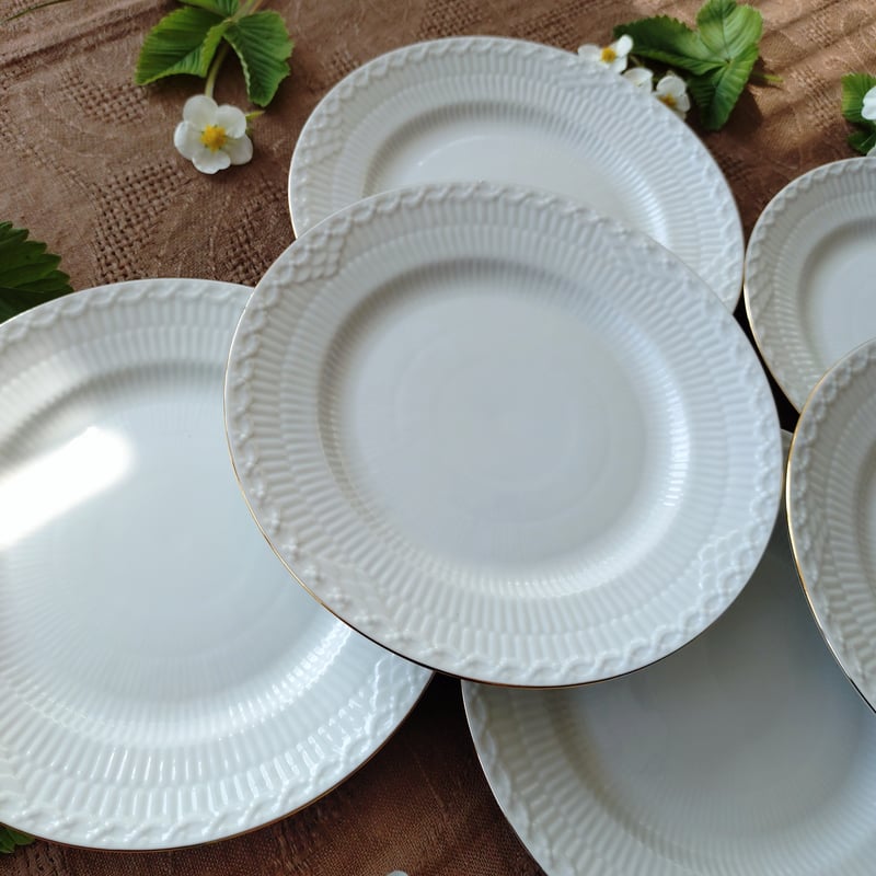 ロイヤルコペンハーゲン　ホワイトフルーテッド　ハーフレース　19㎝　プレート3枚 ロイヤルコペンハーゲン（Royal Copenhagen） ホワイト