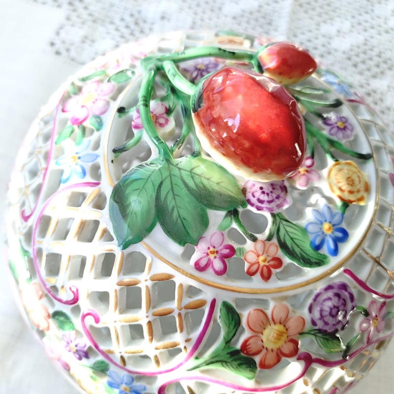 Herendヘレンド🦋🧙ファンタジー👑大きなボンボン入れ口径約15㎝D