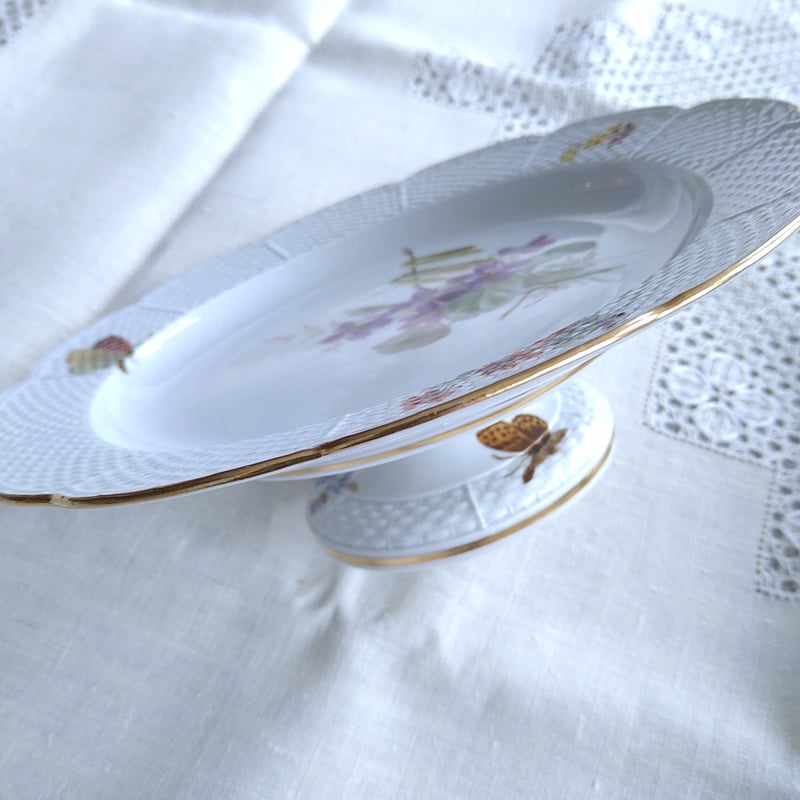 Meissenマイセン1924年以前のスミレとハシバミの低めのコンポート直径