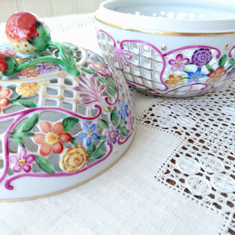 Herendヘレンド🦋🧙ファンタジー👑大きなボンボン入れ口径約15㎝D