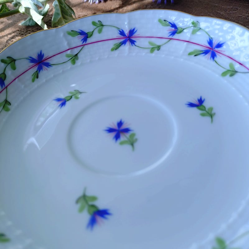 極美品★ヘレンド★HEREND★ブルーガーランド★サービストレイ★コーンフラワー 極美品☆ヘレンド☆HEREND☆ブルーガーランド☆サービストレイ