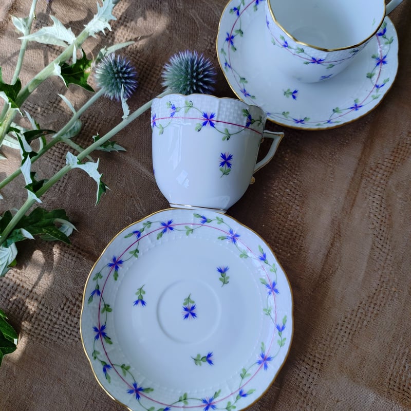 極美品★ヘレンド★HEREND★ブルーガーランド★サービストレイ★コーンフラワー 極美品☆ヘレンド☆HEREND☆ブルーガーランド☆サービストレイ