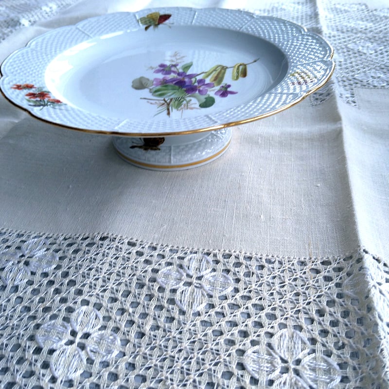 Meissenマイセン1924年以前のスミレとハシバミの低めのコンポート直径