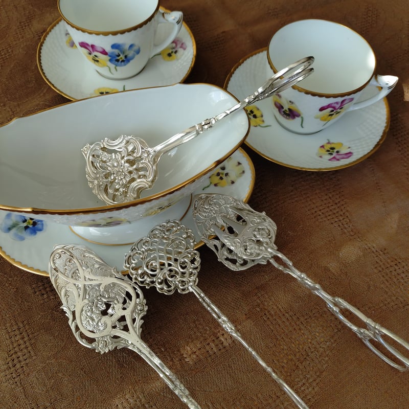 ゲーベル　シェパード　大きな陶器　アンティーク 仏アンティーク銀器【銀950】ティースプーン5本セット ◇Edouard