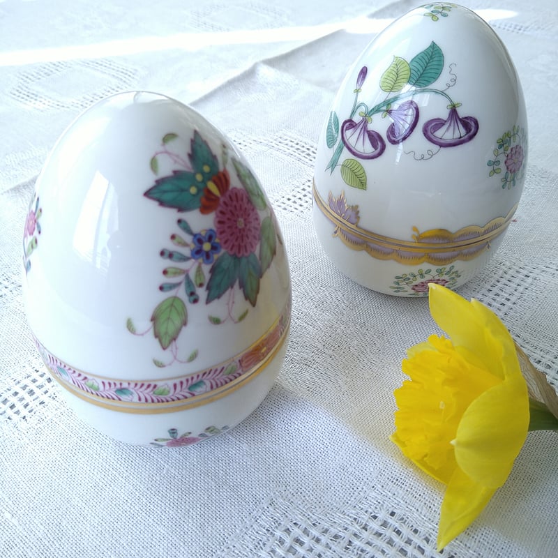 Herendヘレンドのコロンブスの卵のような小物入れは高さ約10㎝H口径約