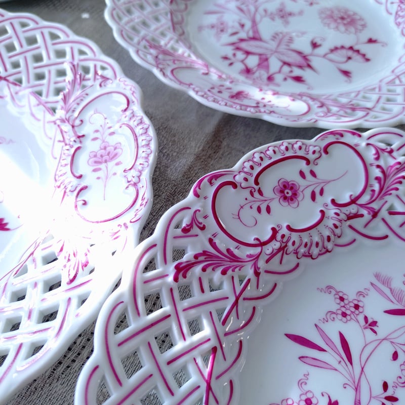 アンティークMeissenマイセンRedPurple Onion/赤玉ねぎ(笑)1877年のス