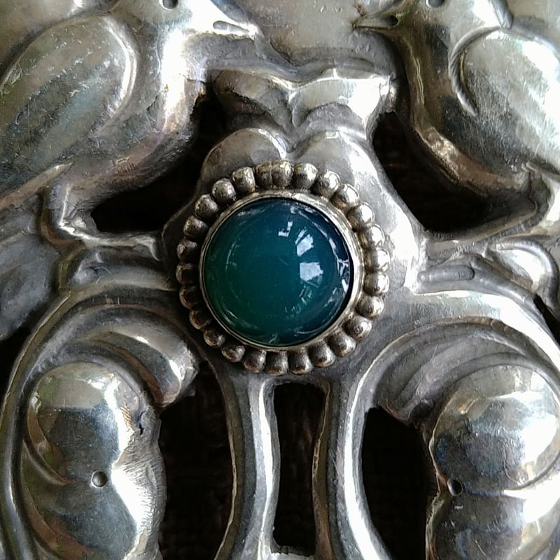 ヴィンテージシルバー830ブローチ鳥と緑の石 VintageSilverBrooch/Bird ヴィンテージシルバー830ブローチ鳥と緑の石 VintageSilverBrooch/Bird