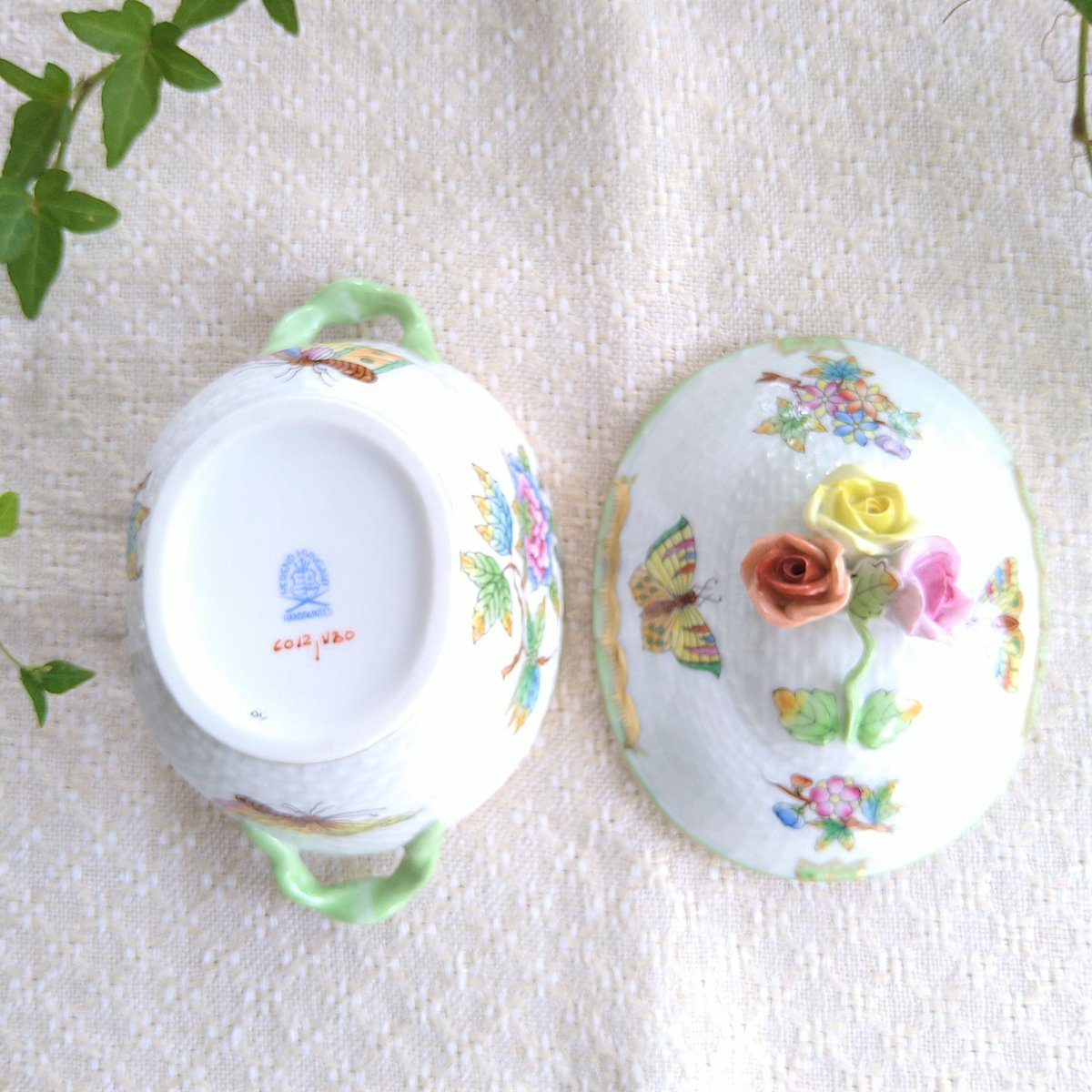 ヘレンド　ヴィクトリア　小物入れ Herend ヘレンドヴィクトリアの蓋つき小物入れ/Victoria