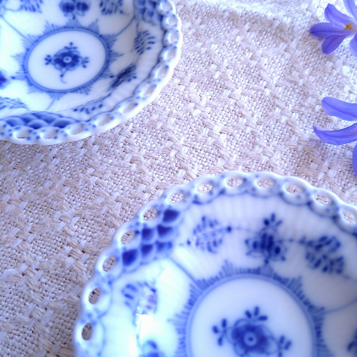 RoyalCopenhagenフルレースのバタープレート直径約7.5㎝/FullLace Bu