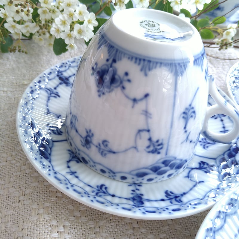   フルレースソーサー ロイヤルコペンハーゲン Royal Copenhagen ブルーフルーテッド