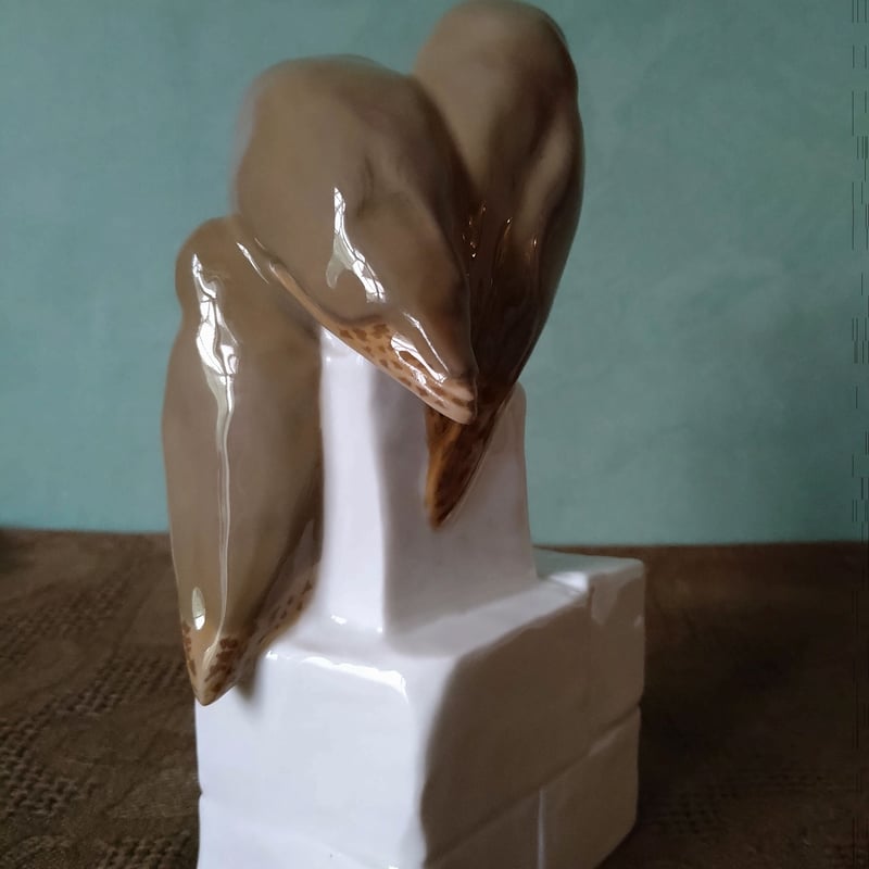 1906～1923年Meissen石の上の三羽のメンフクロウ🦉🦉🦉原型Paul Walther