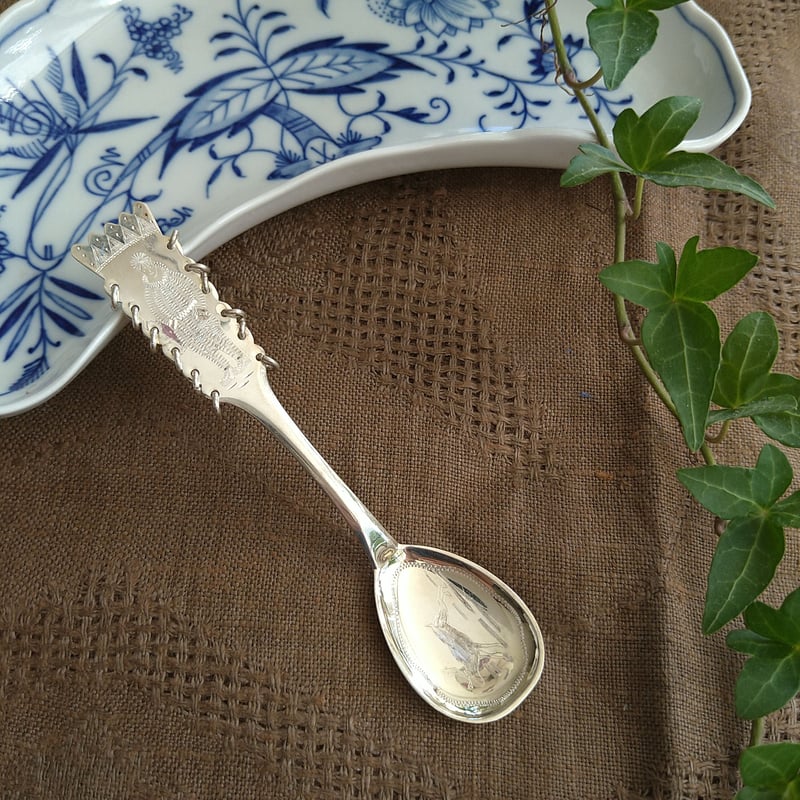 純銀アンティーク　サーバースプーン サーミ民族伝統のデザインの銀のスプーン | アンティーク田中 Antique