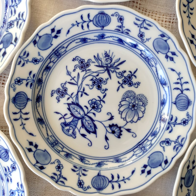 1960年代MeissenBlueOnionマイセンブルーオニオンのケーキ