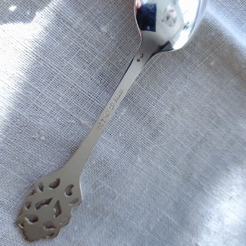 Norwayノルウェーシルバー830VikingRoseのコーヒー/モカスプーン6本