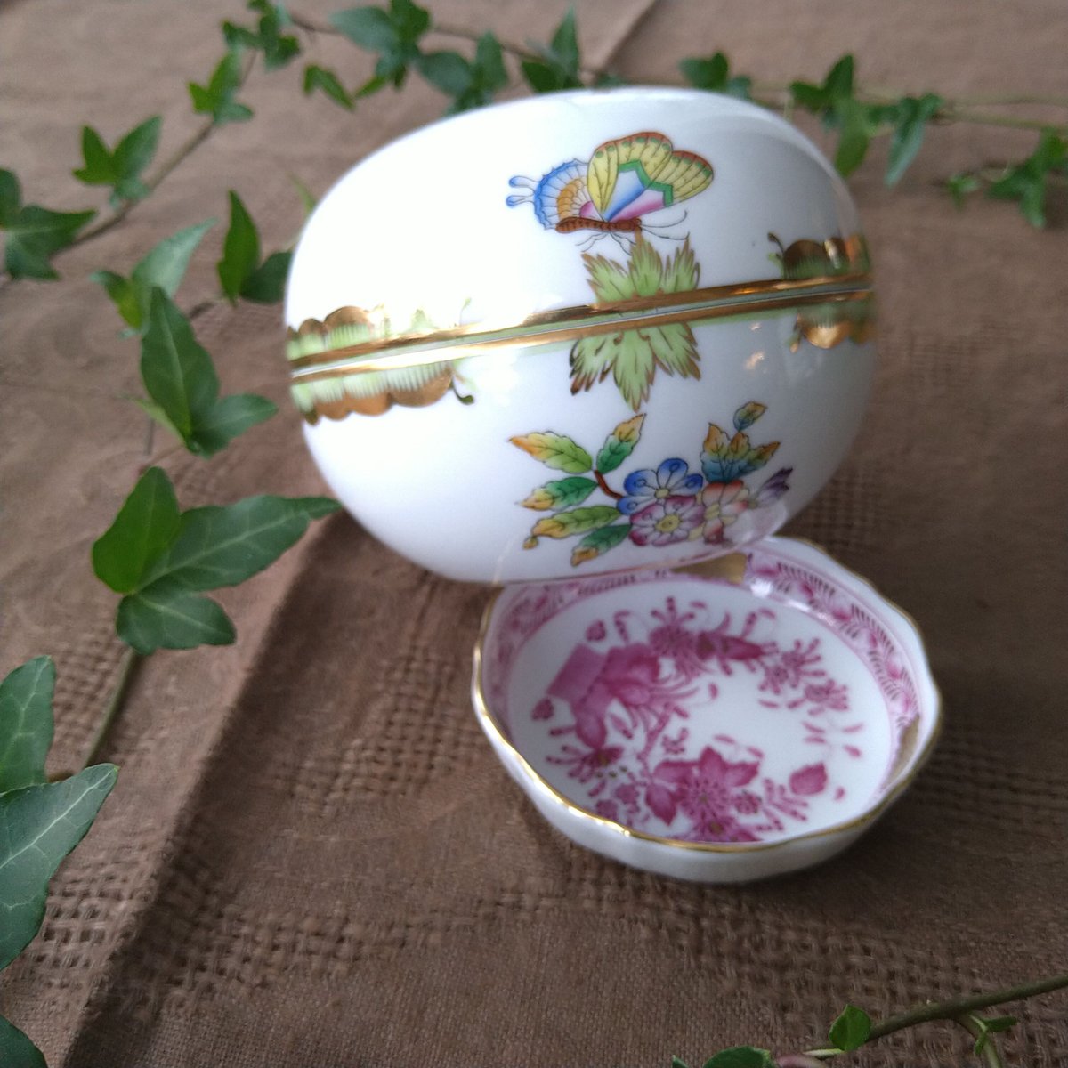 Herendヘレンドヴィクトリアのボンボン入れ 高さ約8.5㎝H、口径