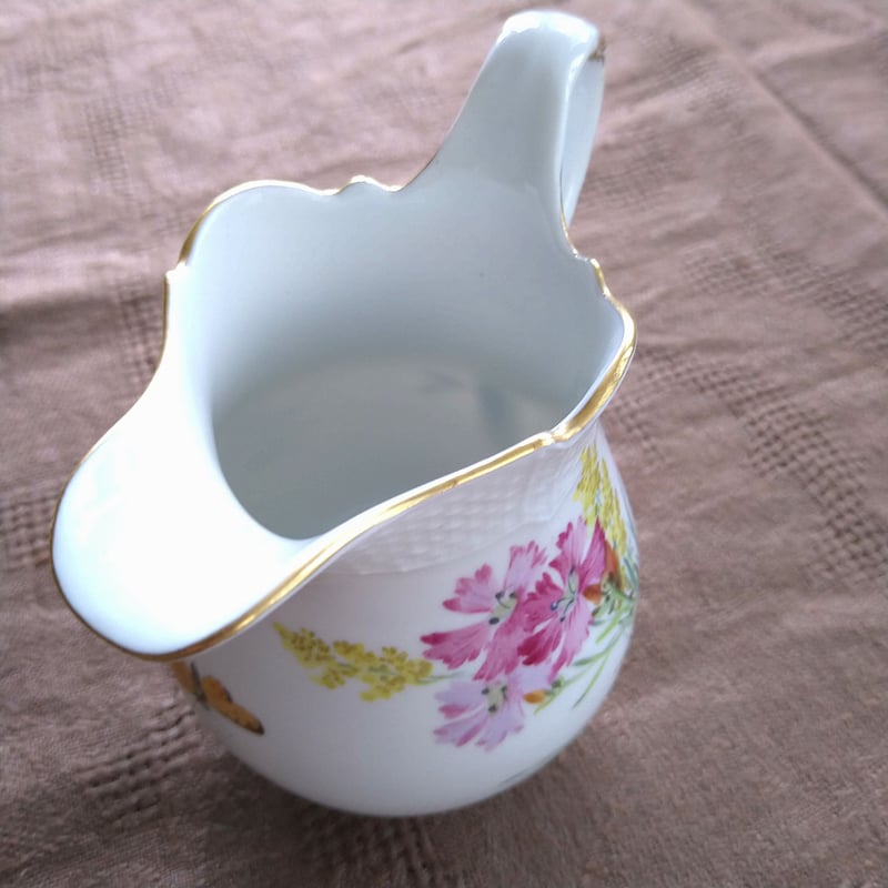 1924年以前マイセン自然主義様式絵付けのミルクピッチャー/Milk Jug