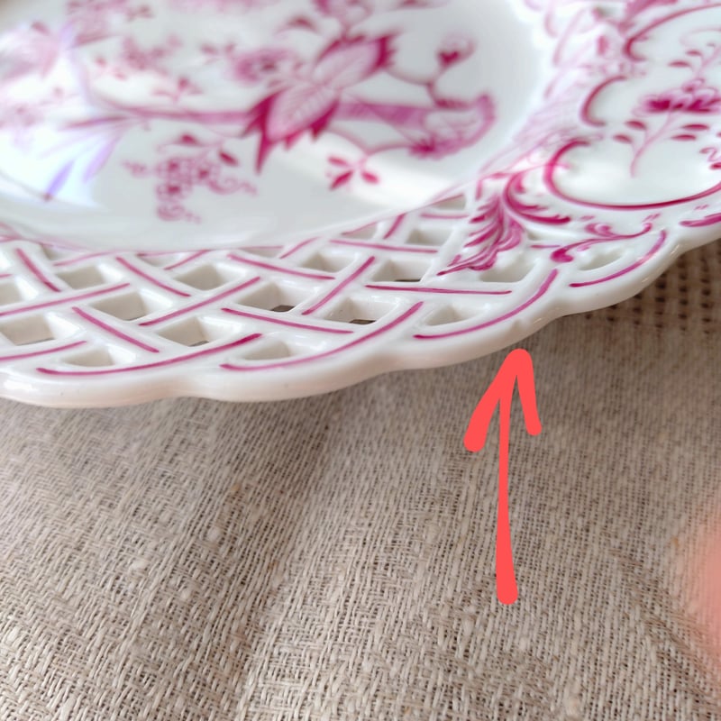 アンティークMeissenマイセンRedPurple Onion/赤玉ねぎ(笑)1877年のス