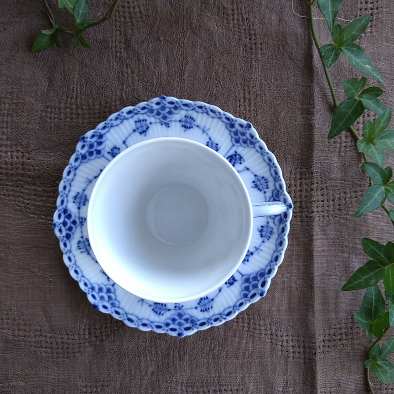 1960年代RoyalCopenhagenフルレースのコーヒーカップソーサー型