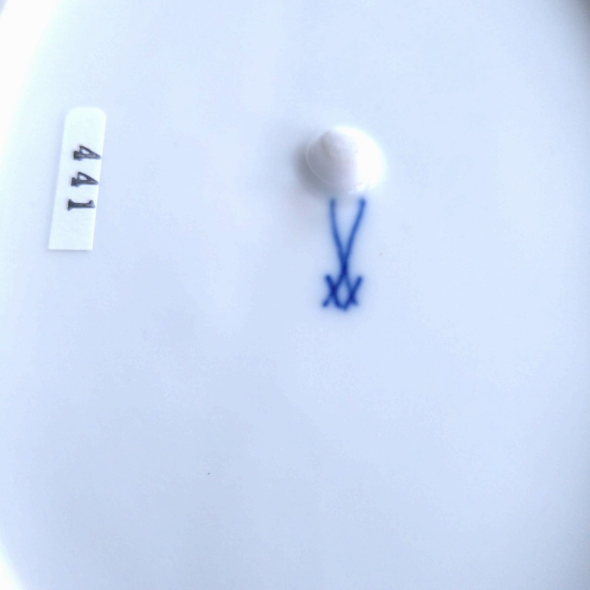 Meissenマイセン、ブルーオニオンのリーフ皿、17㎝L ×24.5㎝W