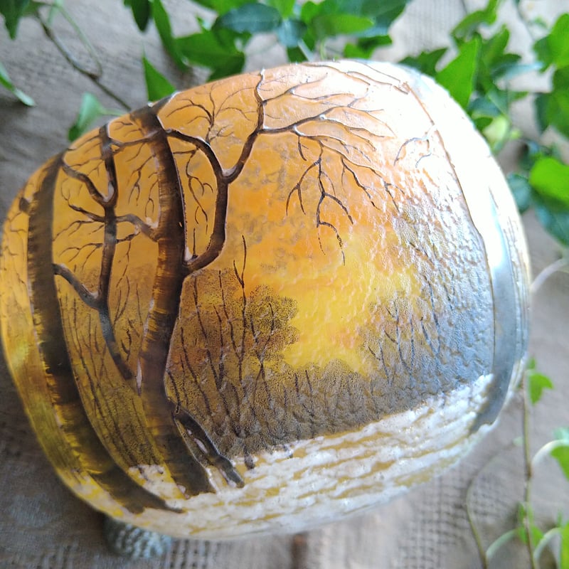 DaumNancyドームナンシー雪景色は高さ約9㎝H直径約12.5㎝D/Daum