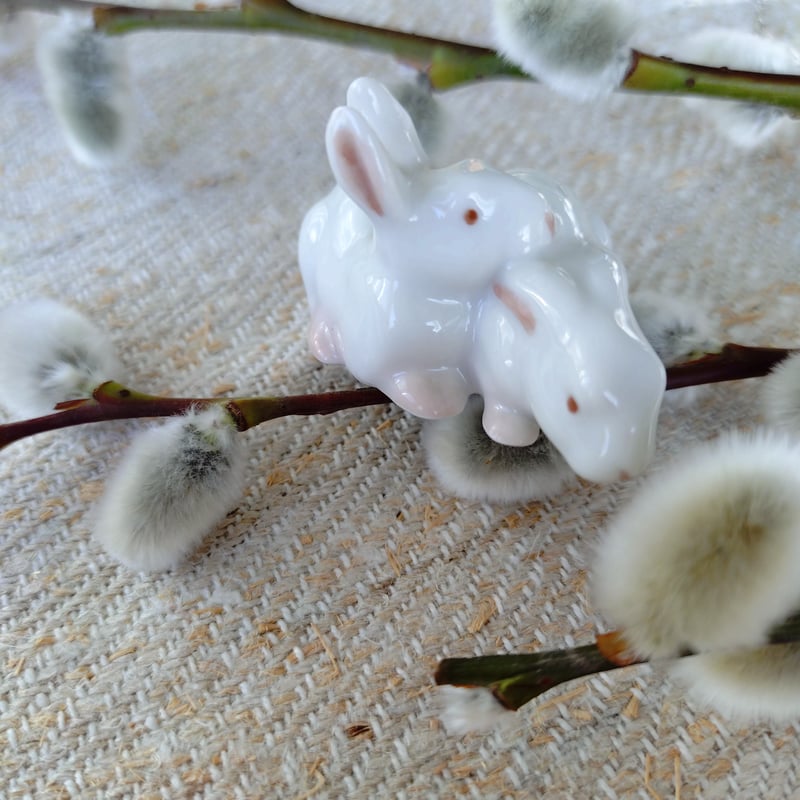 Bing＆Grondahlビングオーグレンダールのチビチビ白うさぎのペア