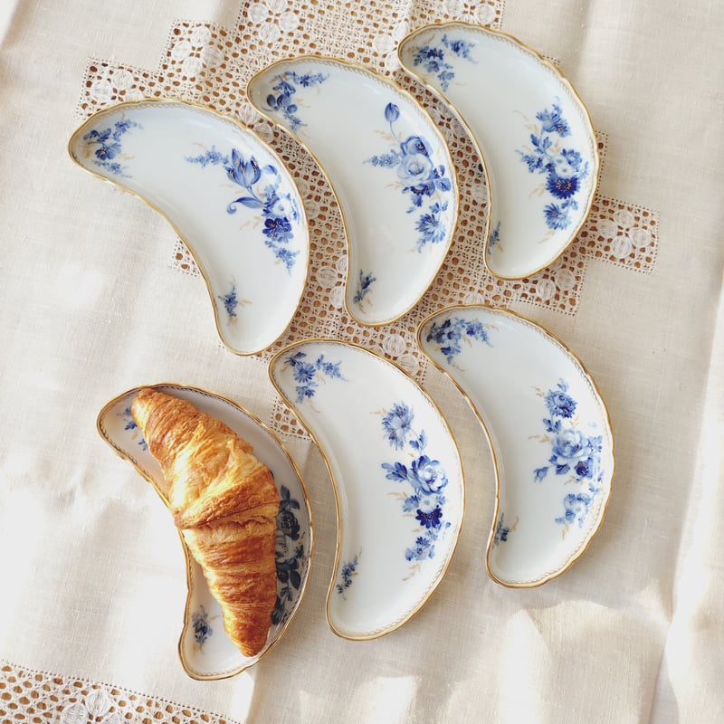 1924年以前Meissenマイセンクレセントディッシュ/三日月皿は🌒は