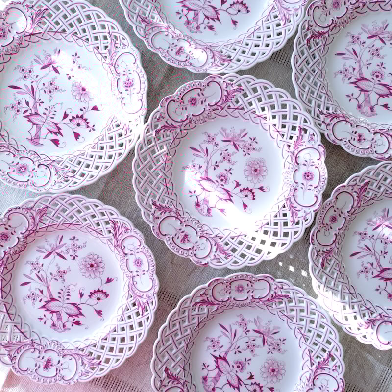 アンティークMeissenマイセンRedPurple Onion/赤玉ねぎ(笑)1877年のス