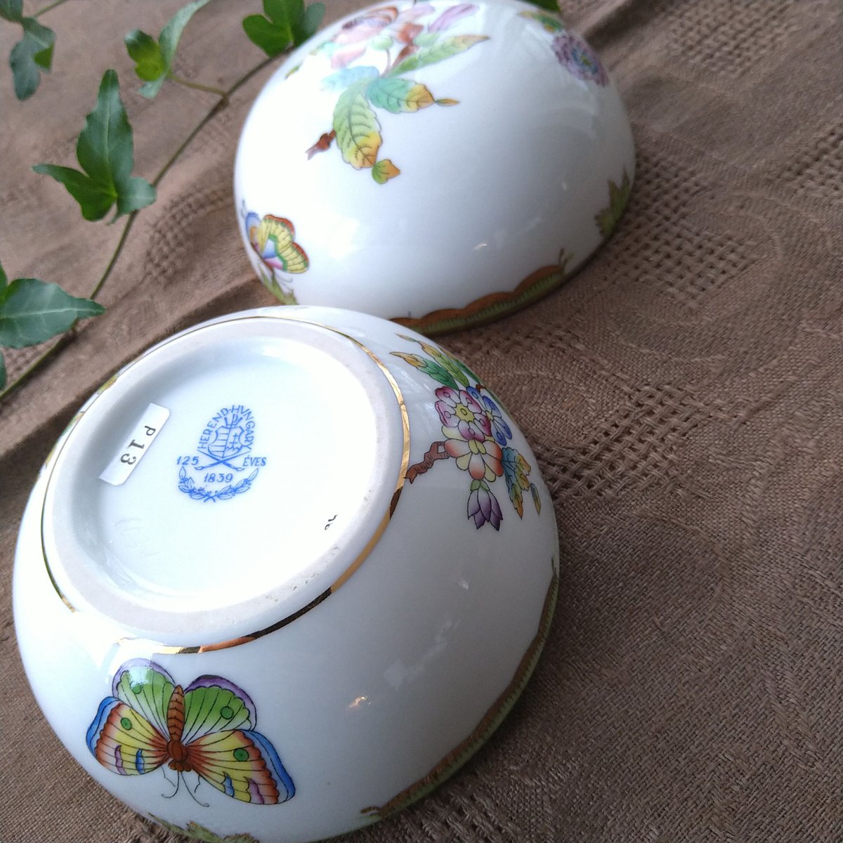 Herendヘレンドヴィクトリアのボンボン入れ 高さ約8.5㎝H、口径