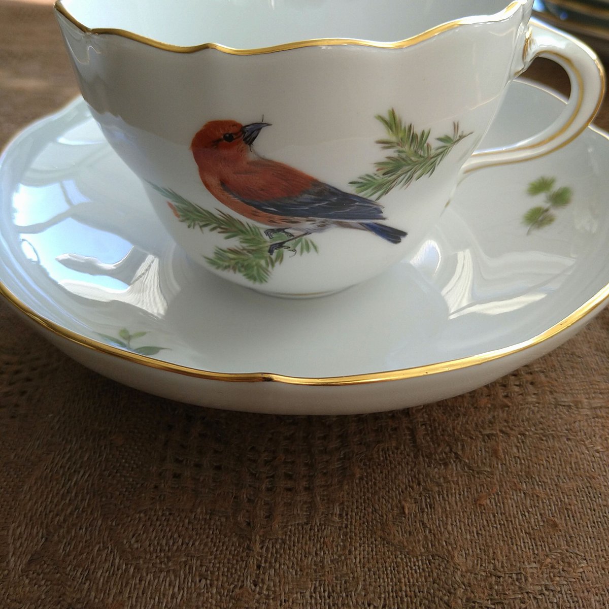 Meissenマイセン1970年頃ドイツの鳥イスカのコーヒーカップ Meissenマイセン1970年頃ドイツの鳥イスカのコーヒーカップ