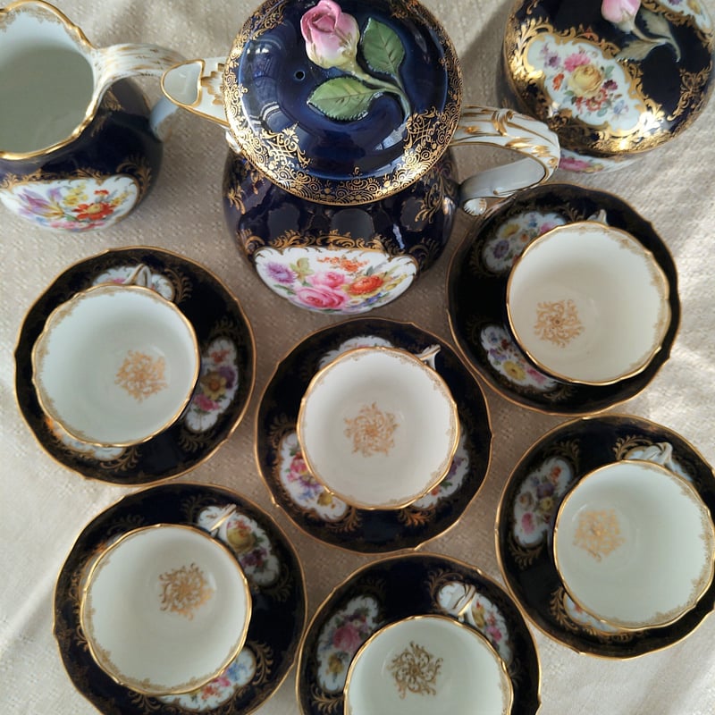 Meissen コバルトドイツフラワー6人用コーヒーサービス/Cobalt Meissen コバルトドイツフラワー6人用コーヒーサービス/Cobalt