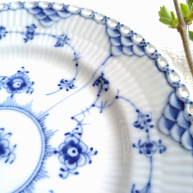 ブルーフルーテッド　フルレース　プレート　34cm 大皿 ロイヤルコペンハーゲン（Royal Copenhagen） ブルー