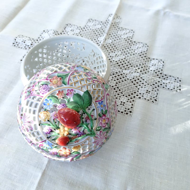 Herendヘレンド🦋🧙ファンタジー👑大きなボンボン入れ口径約15㎝D