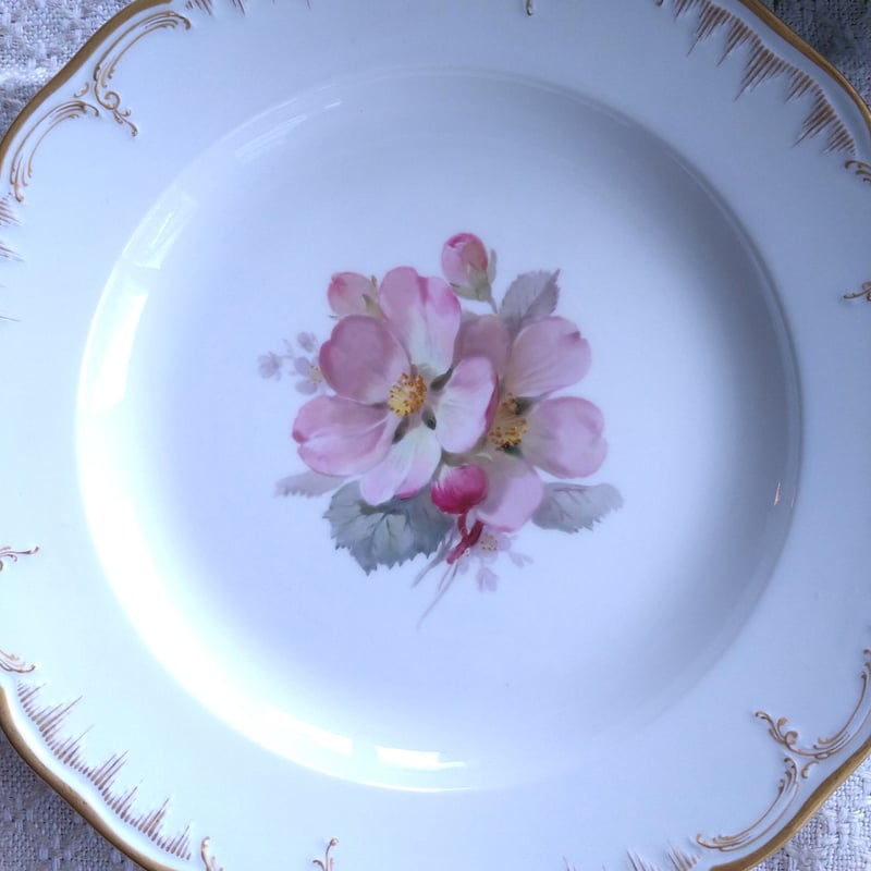 KPMベルリンのリンゴの花のお皿は直径約21㎝です。1870~1915年頃