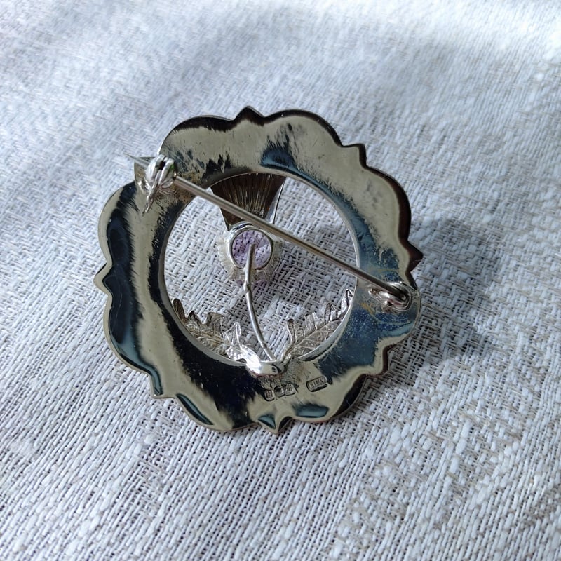 W.B.s スコットランドのアザミのシルバーブローチ直径約4.4㎝D