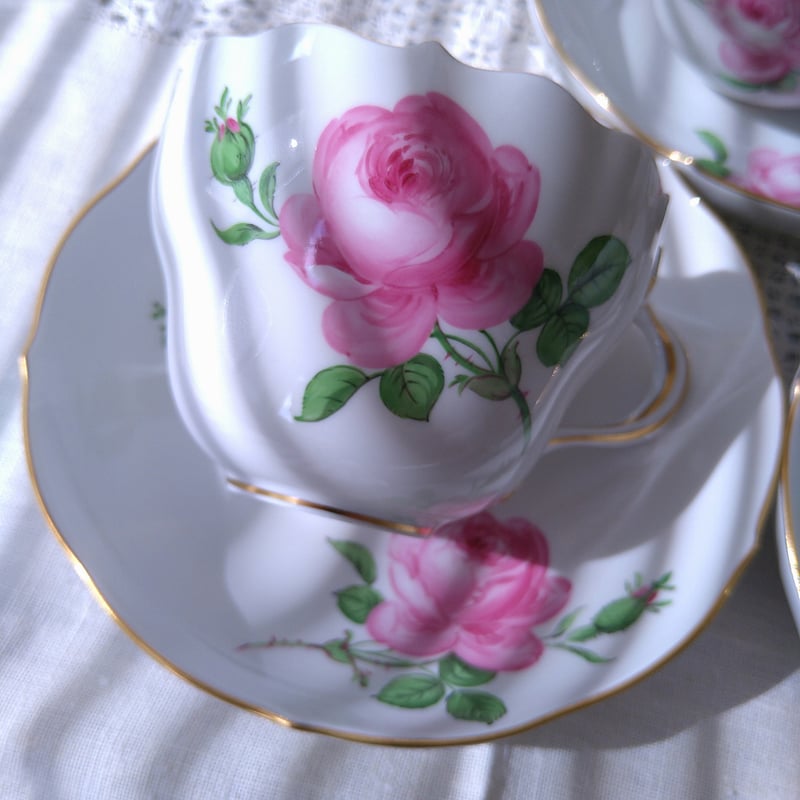 MeissenマイセンRoteRose🌹ピンクローズのコーヒーカップ MeissenマイセンRoteRose🌹ピンクローズのコーヒーカップ