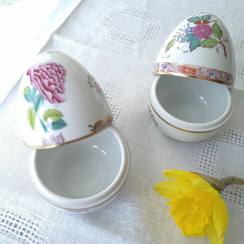 Herendヘレンドのコロンブスの卵のような小物入れは高さ約10㎝H口径約